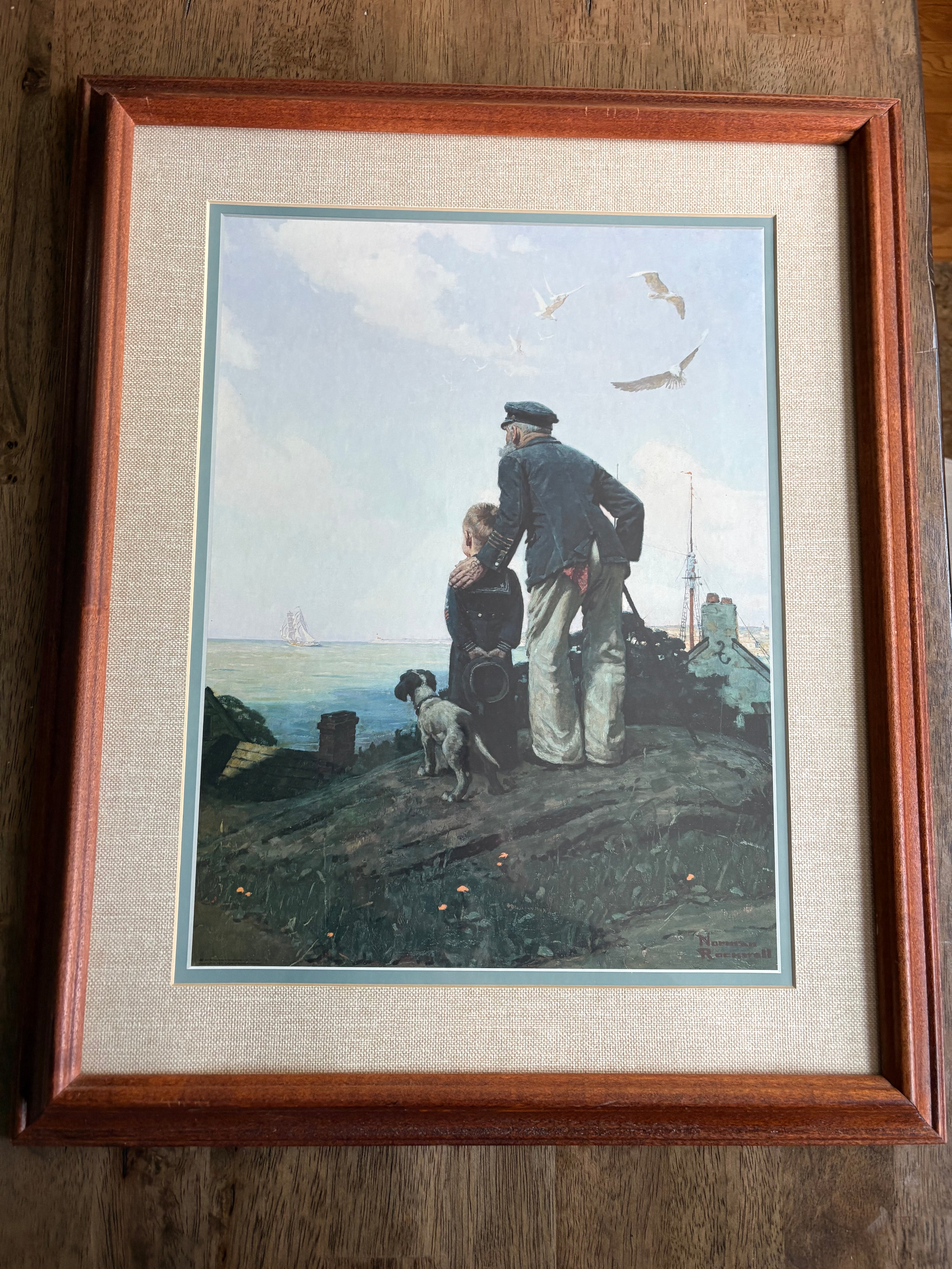 Norman Rockwall 1927 Outward Bound Framed Print 23" T x 17"W