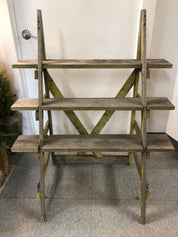 Old Wooden Lincoln Park Florist 3 Tier Display Stand