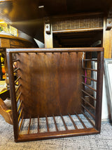 vintage wooden spindle crate or crib basket