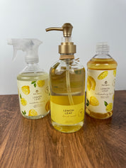 Lemon Leaf Large Hand Wash in Glass Soap Dispenser