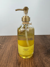 Lemon Leaf Large Hand Wash in Glass Soap Dispenser