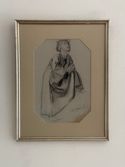 Vintage Original Signed Figure Study - (0222)