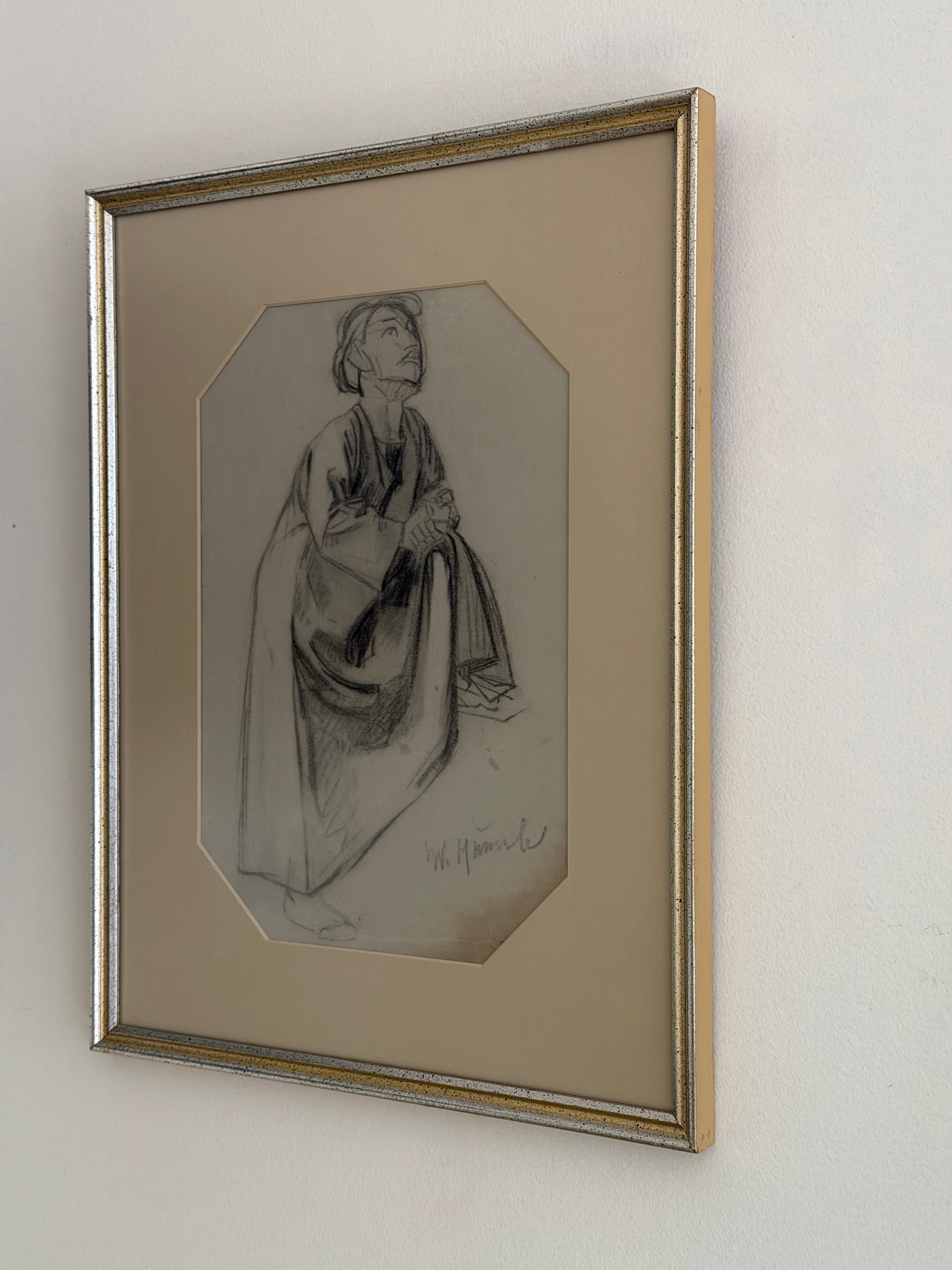 Vintage Original Signed Figure Study - (0222)