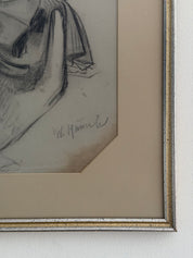 Vintage Original Signed Figure Study - (0222)