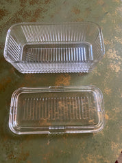 Vtg Glass Covered Refrigerator Dish
