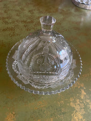 EAPG Glass Domed Butter Dish with Lid-D C Jenkins #514