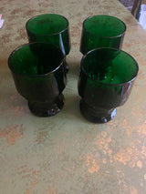 Vtg Emerald Green  Honeycomb Tumblers(1)-Set of 4
