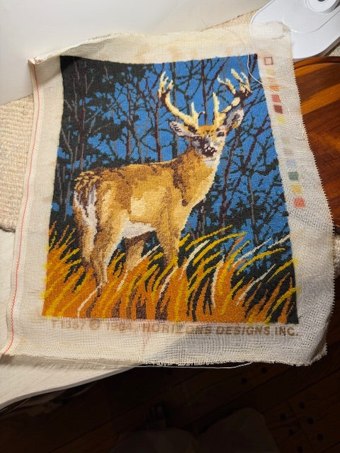 Unframed Crewel Deer
