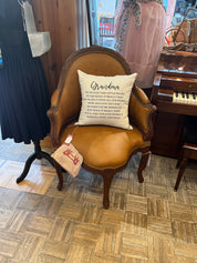Louis XV Style Leather, Wood & Stud Desk Chair