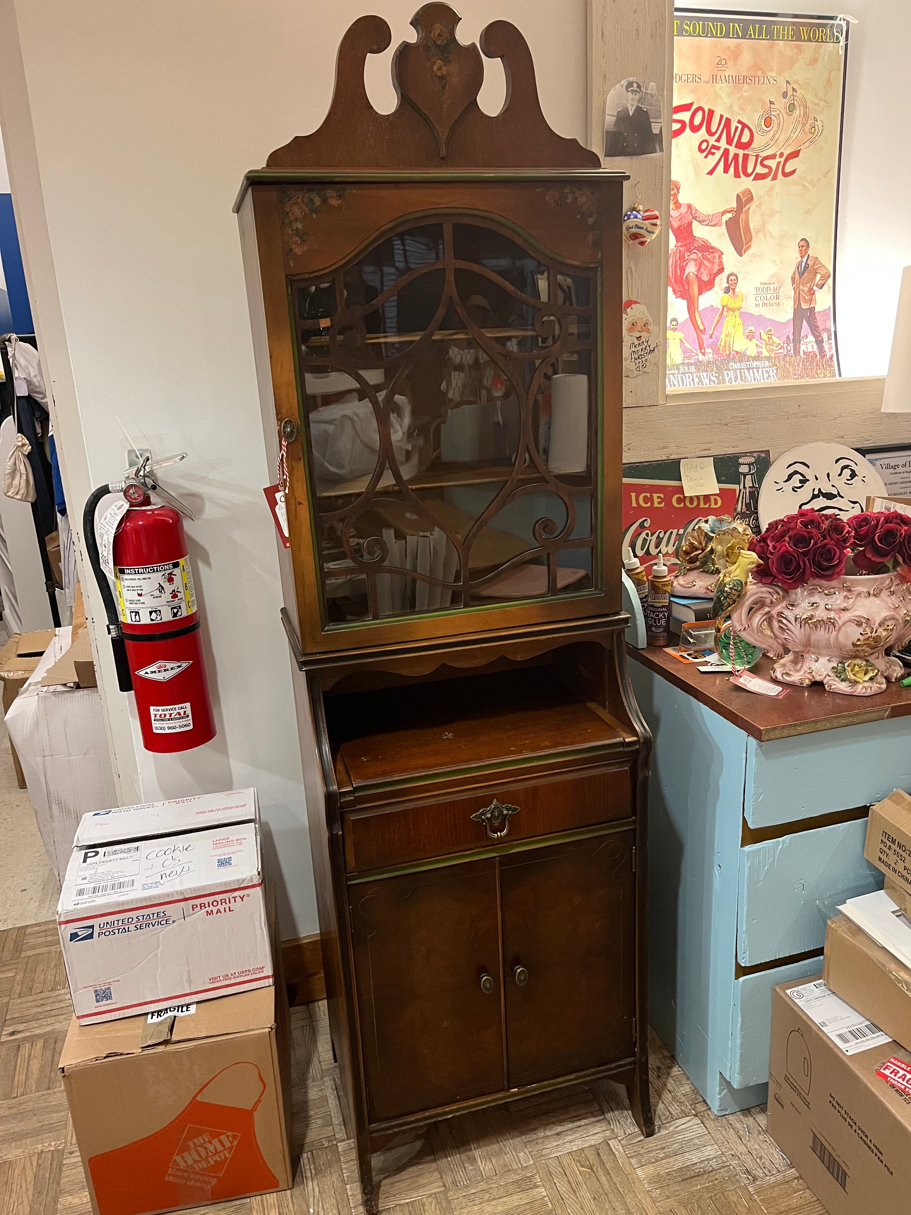 Antique Victorian Secretary Desk 69"T x 20"W x 15"D