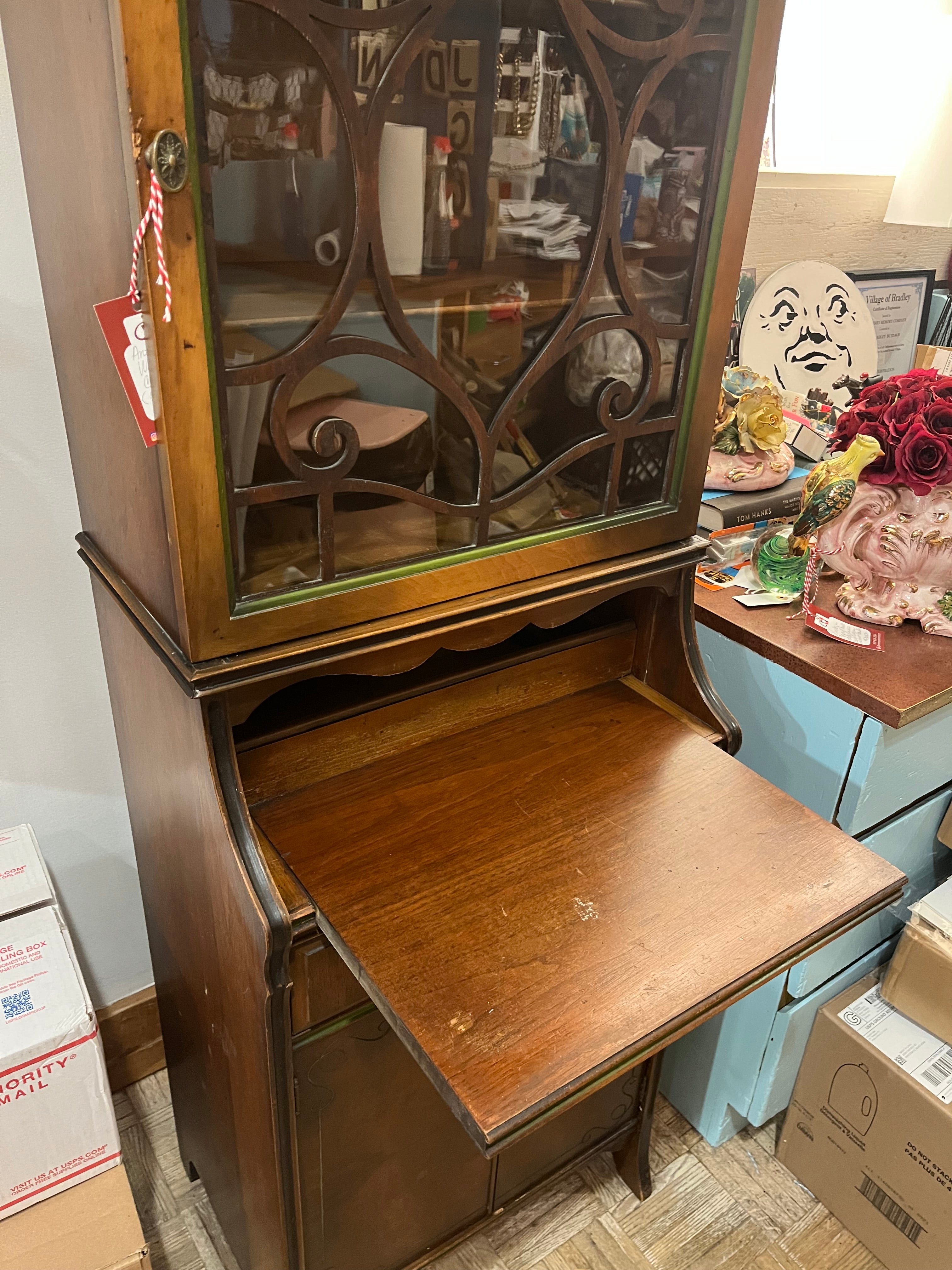Antique Victorian Secretary Desk 69"T x 20"W x 15"D