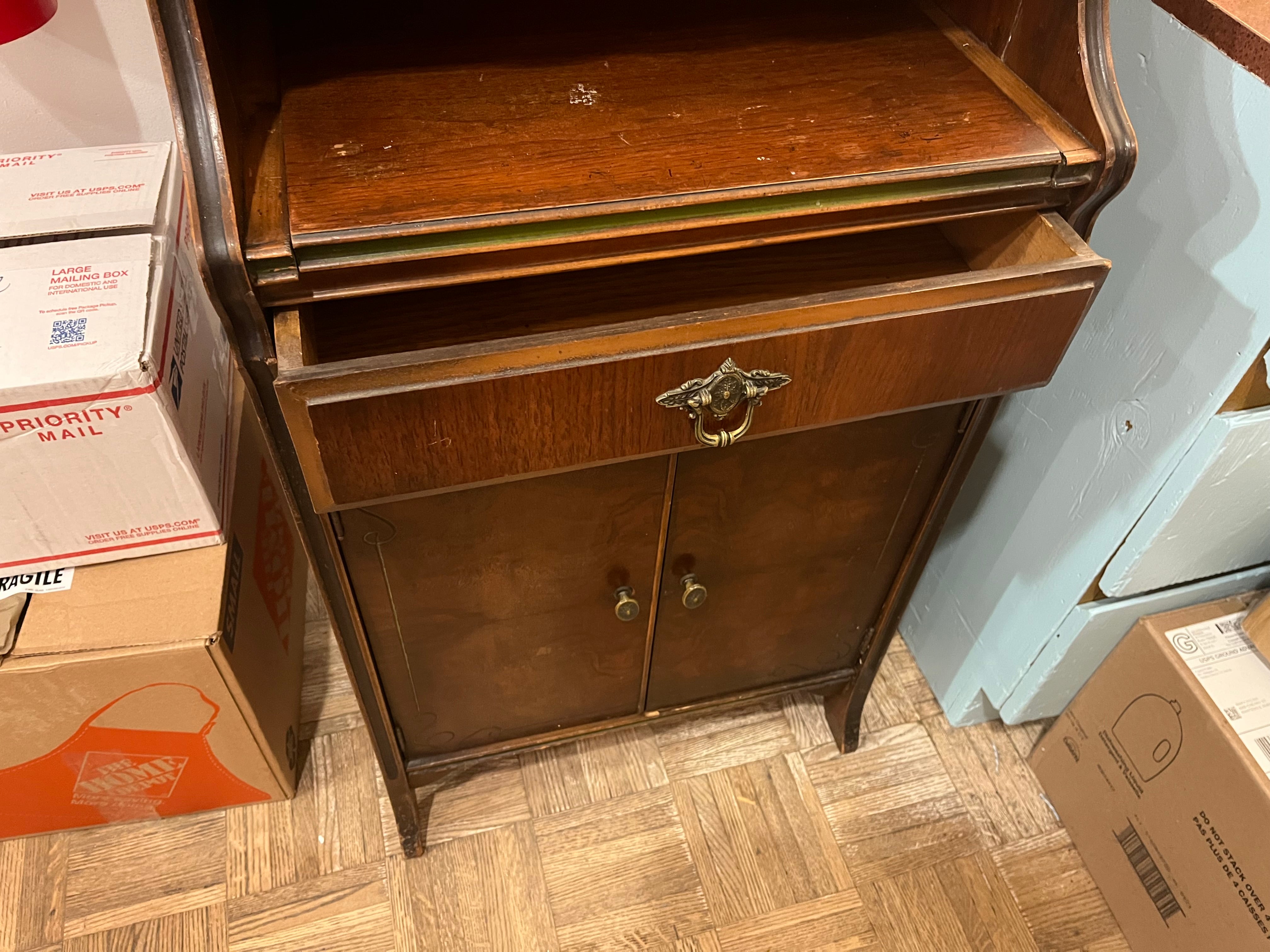 Antique Victorian Secretary Desk 69"T x 20"W x 15"D