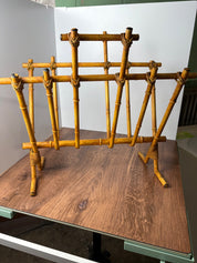 Vntg Metal Faux Bamboo Magazine Rack