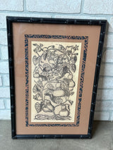 Black Faux Bamboo Framed Botanical Print