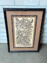 Black Faux Bamboo Framed Botanical Print