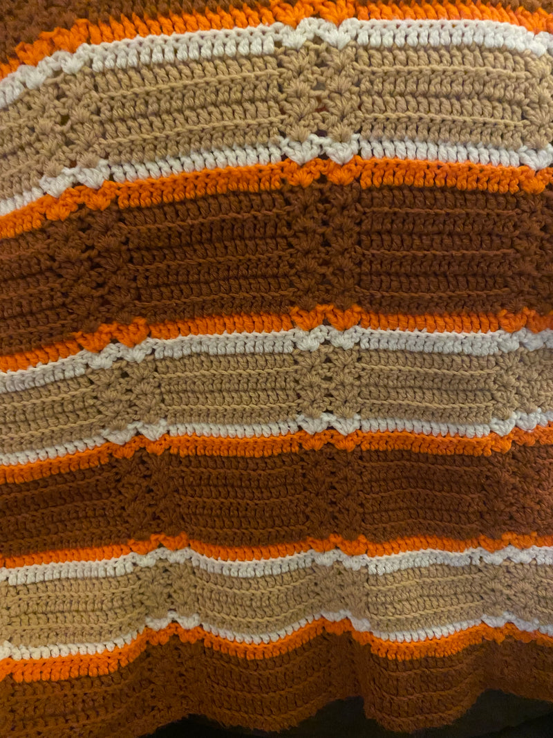 Hand Crocheted Blanket-Fall Colors — alternate view