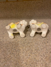 Vtg Cow Ceramic Salt and Pepper Shakers