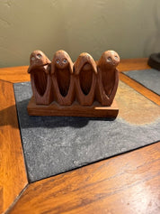 WISE MONKEY WOODEN FIGURINE