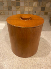 Vtg 4 Teak Nesting Round Cannisters w\Lids