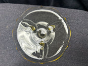 Yellow plate with three legs