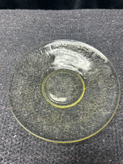 small yellow plate with design