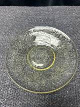 small yellow plate with design