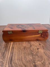 Vintage Cumberland Gap Wooden Jewelry Box with Bears on Lid