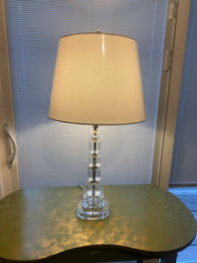 Vtg Etched Lucite Cubes Lamp-3 way bulb