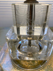 Vtg Etched Lucite Cubes Lamp-3 way bulb