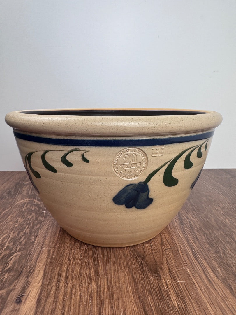 Vintage Beaumont Brothers Pottery Hand Painted Stoneware Mixing Bowl