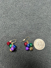 Colored jingle bell earrings