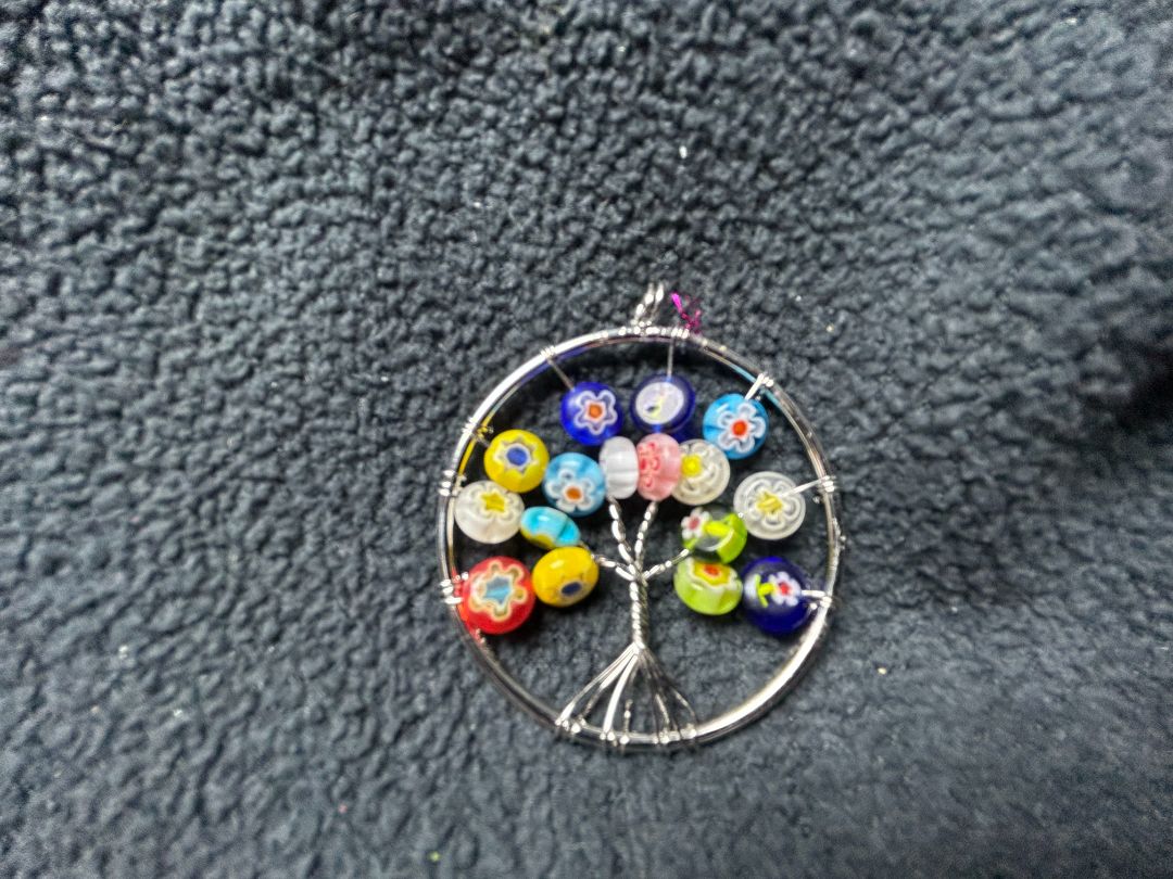 Tree with flower beads