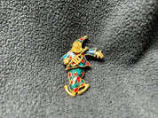 Red/green jester pin