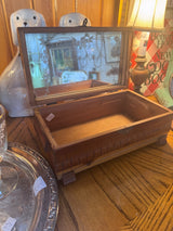 Wooden Jewelry / Trinket Box with Mirror