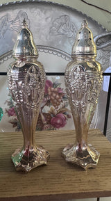 Pair of Harmony House metal salt & pepper shakers