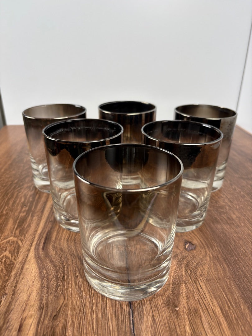 Set (6) Silver Fade Bar Glasses