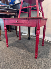 Antique Red Childrens Table & Chair from 1920s | 20" x 16"