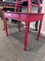 Antique Red Childrens Table & Chair from 1920s | 20" x 16"
