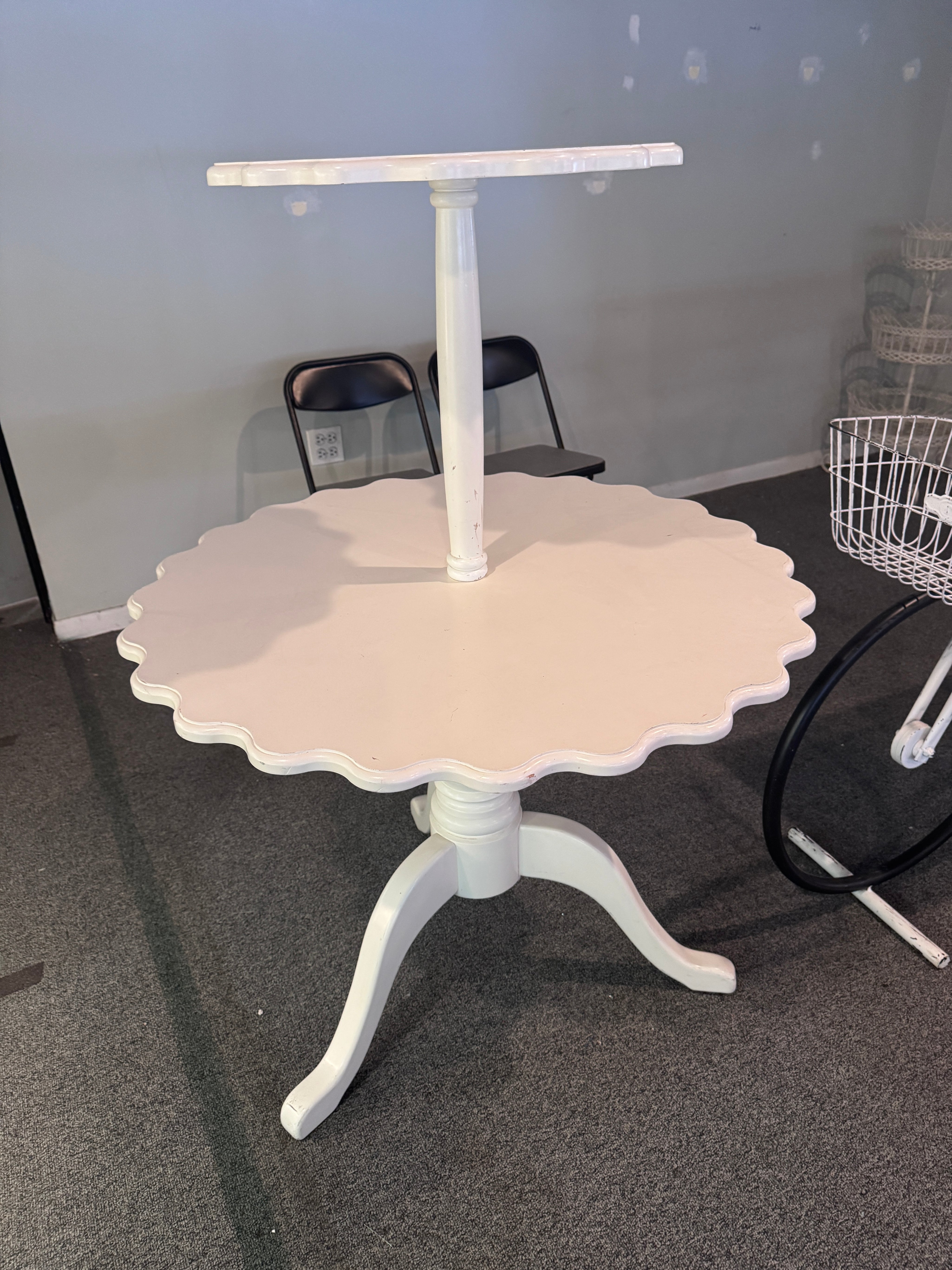 2 Tier Scalloped Table | 51" T x 36" W