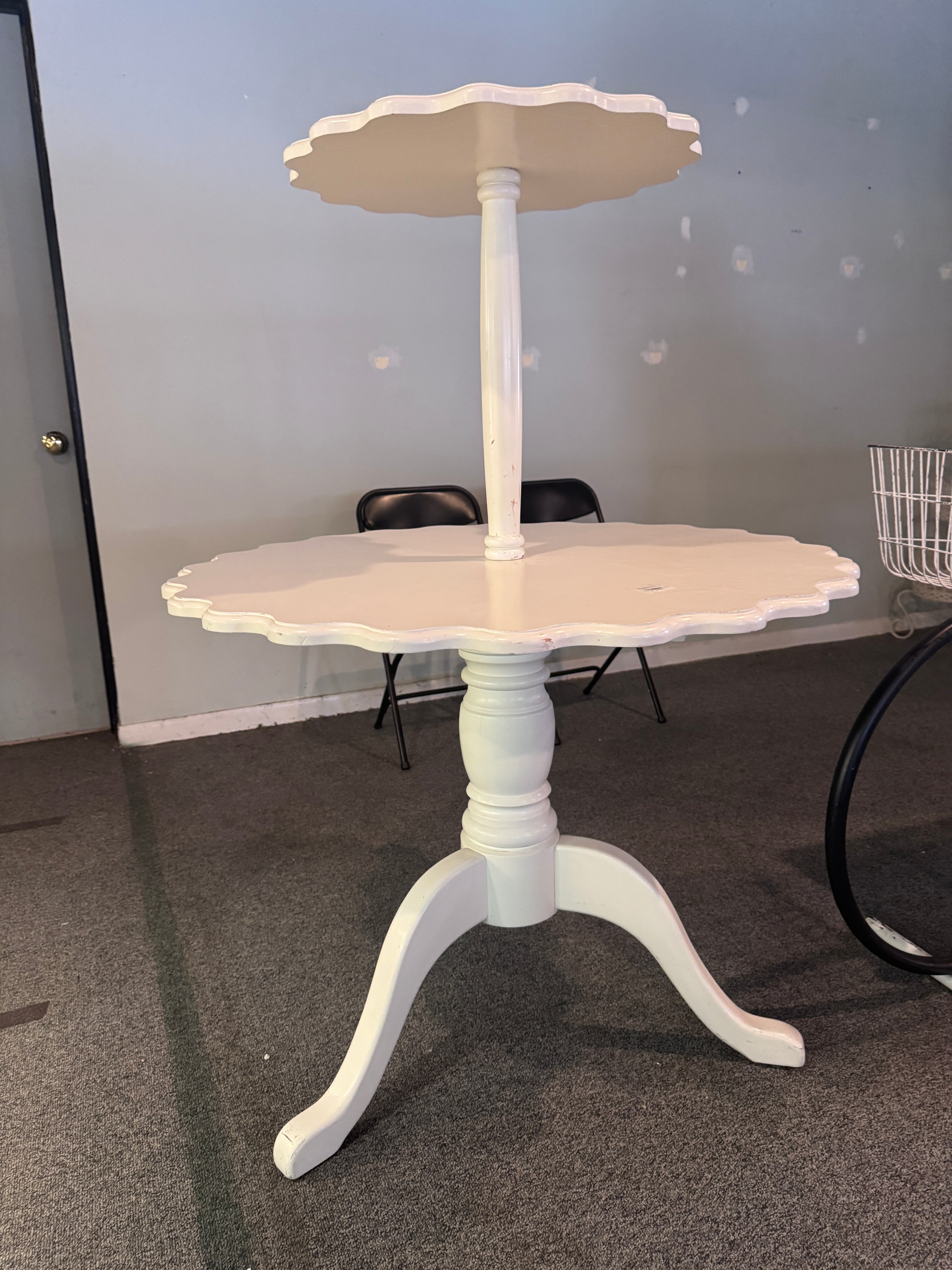 2 Tier Scalloped Table | 51" T x 36" W