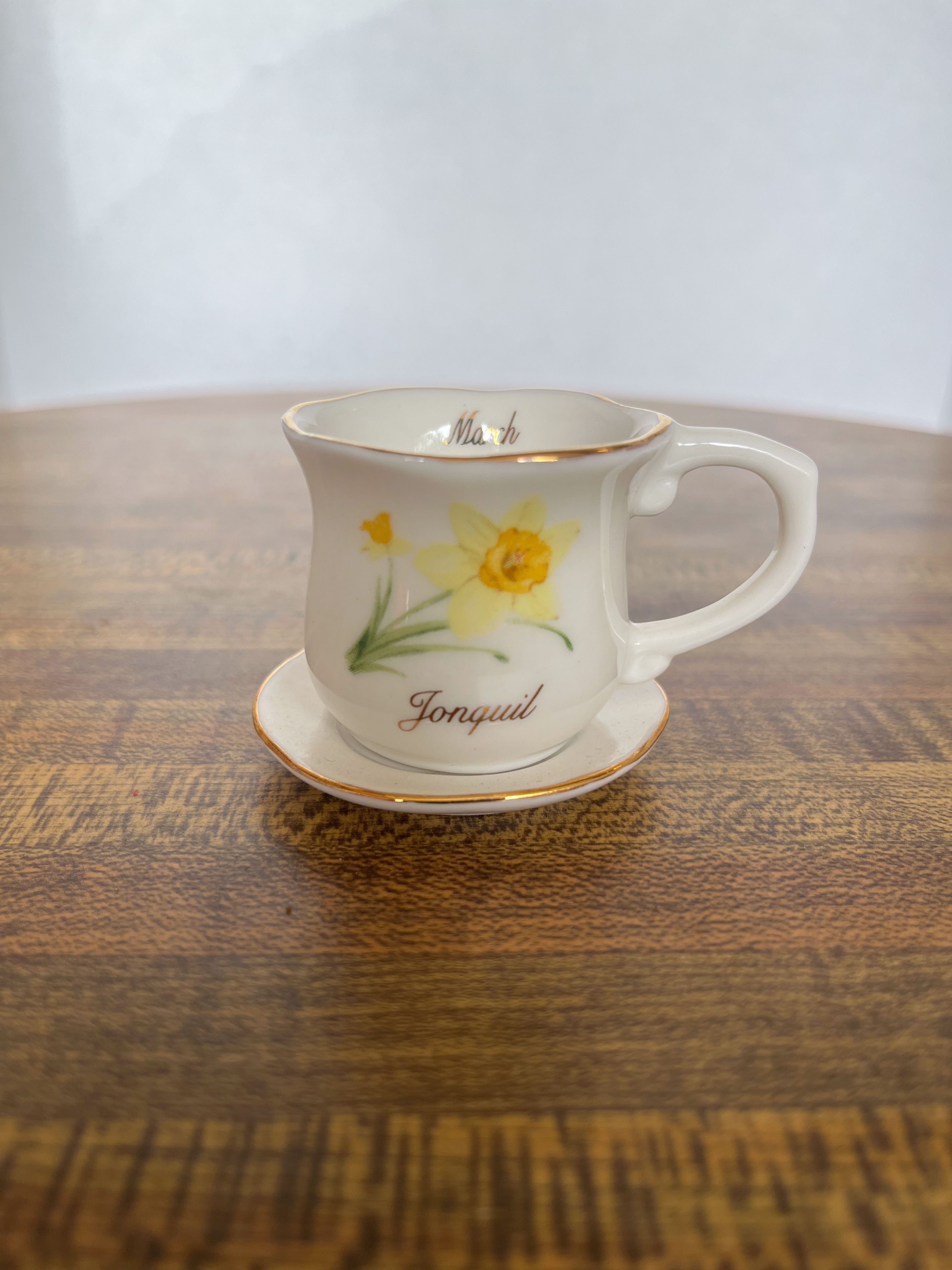 Miniature March Birth Month Flower Teacup