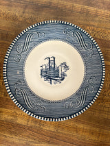 Currier & Ives Blue Steamboat 6-inch saucer made by Royal China