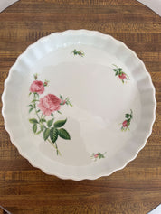Christineholm Porcelain Rose Pattern Quiche Dish