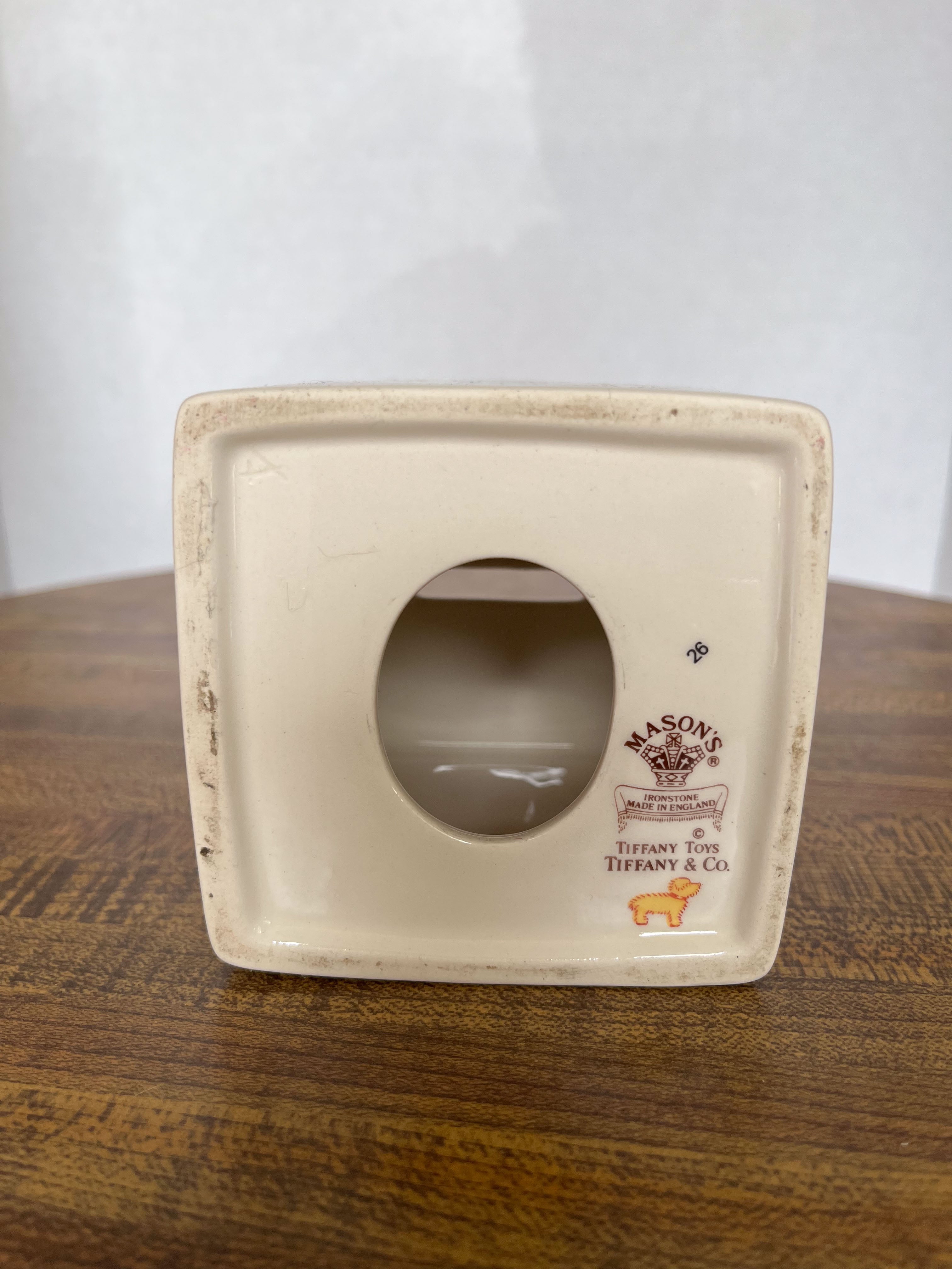 Tiffany Toys / Mason's Ironstone Bank (Missing Bottom Stopper)