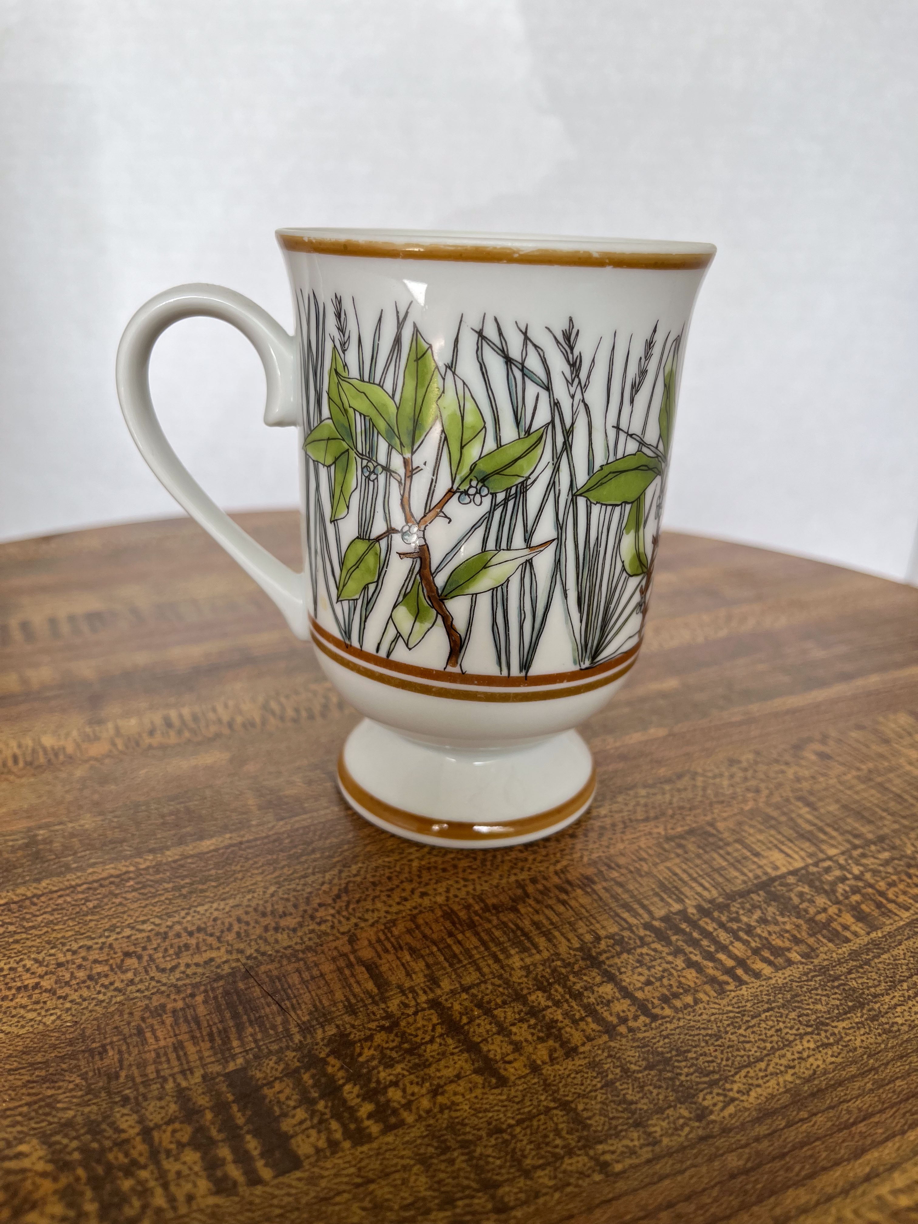 GHC Bruce E Hart Blue Floral 1970s Mug