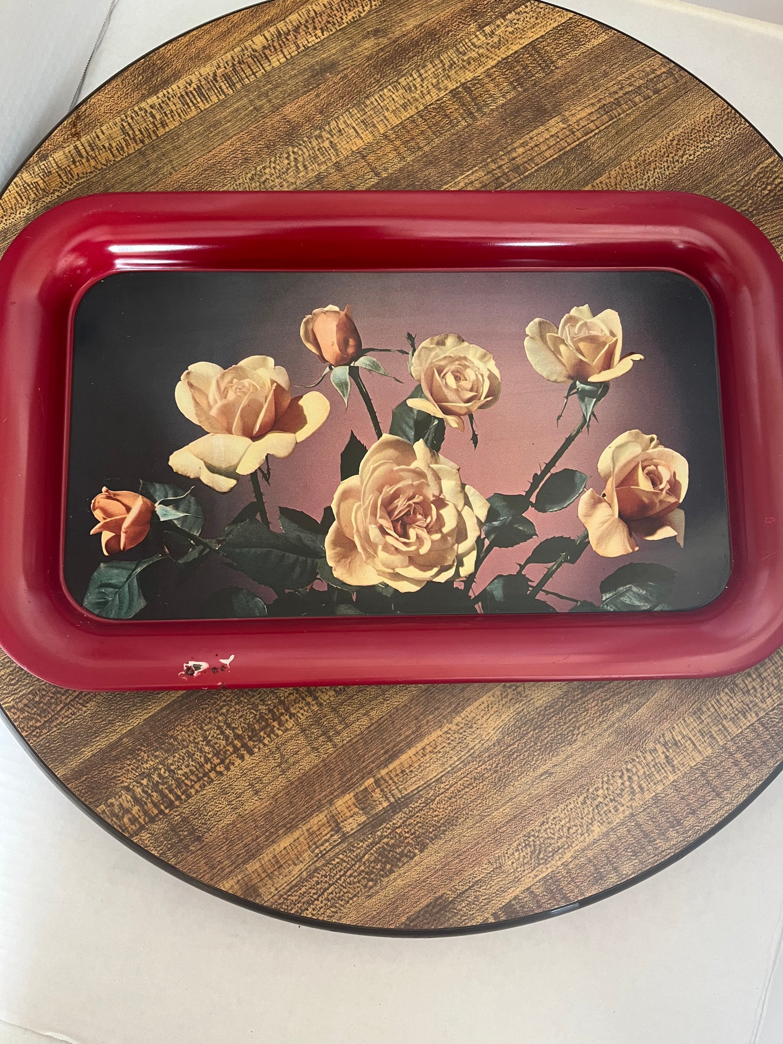 Floral Tin Tray (Slight Damage)
