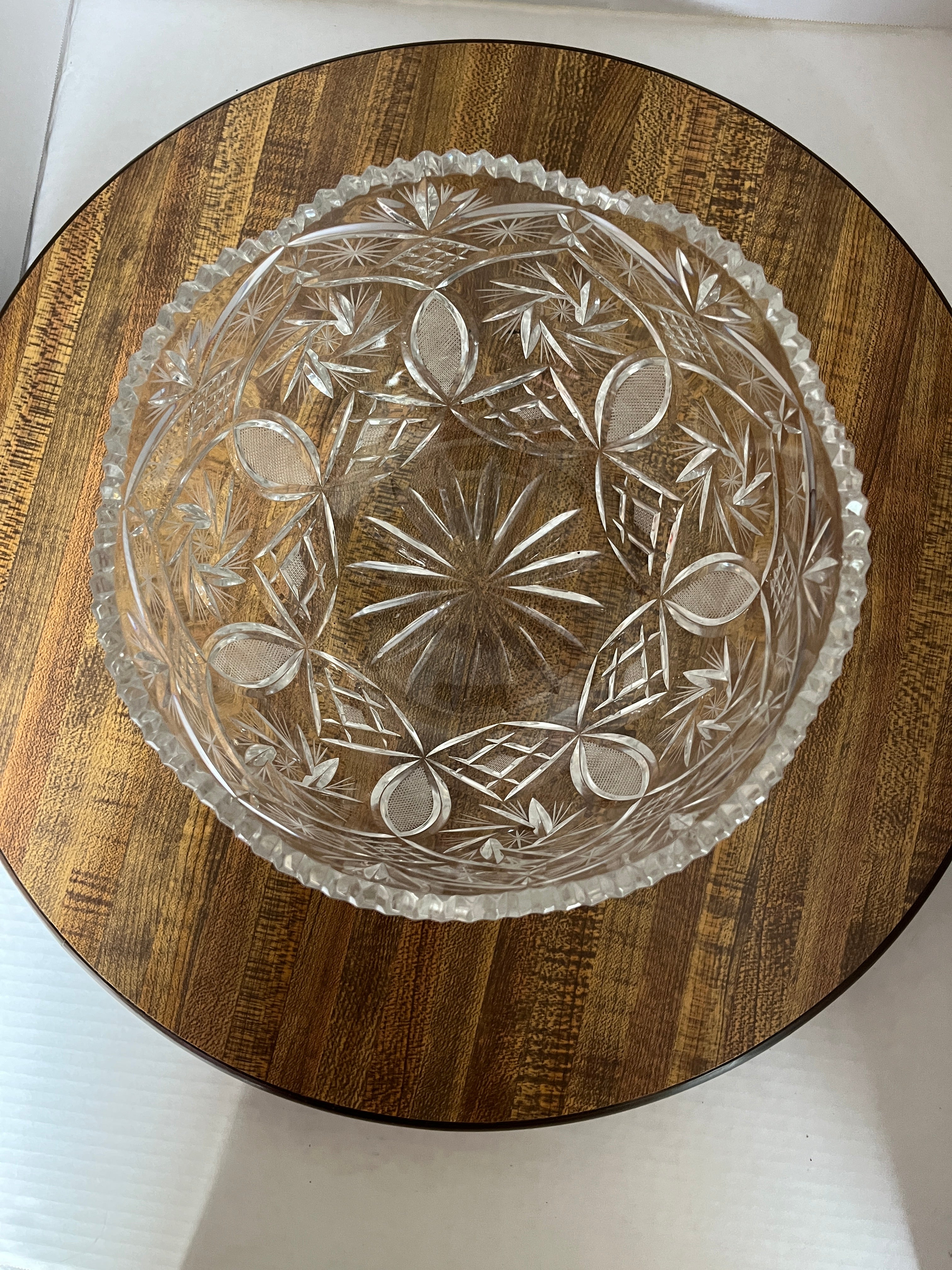 Large Cut Crystal Salad Bowl