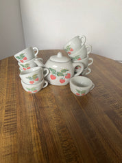 Frenzy Toys Miniature Strawberry Ceramic Tea Set