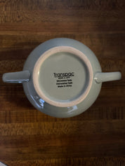 Green Ceramic Sugar bowl w/o lid