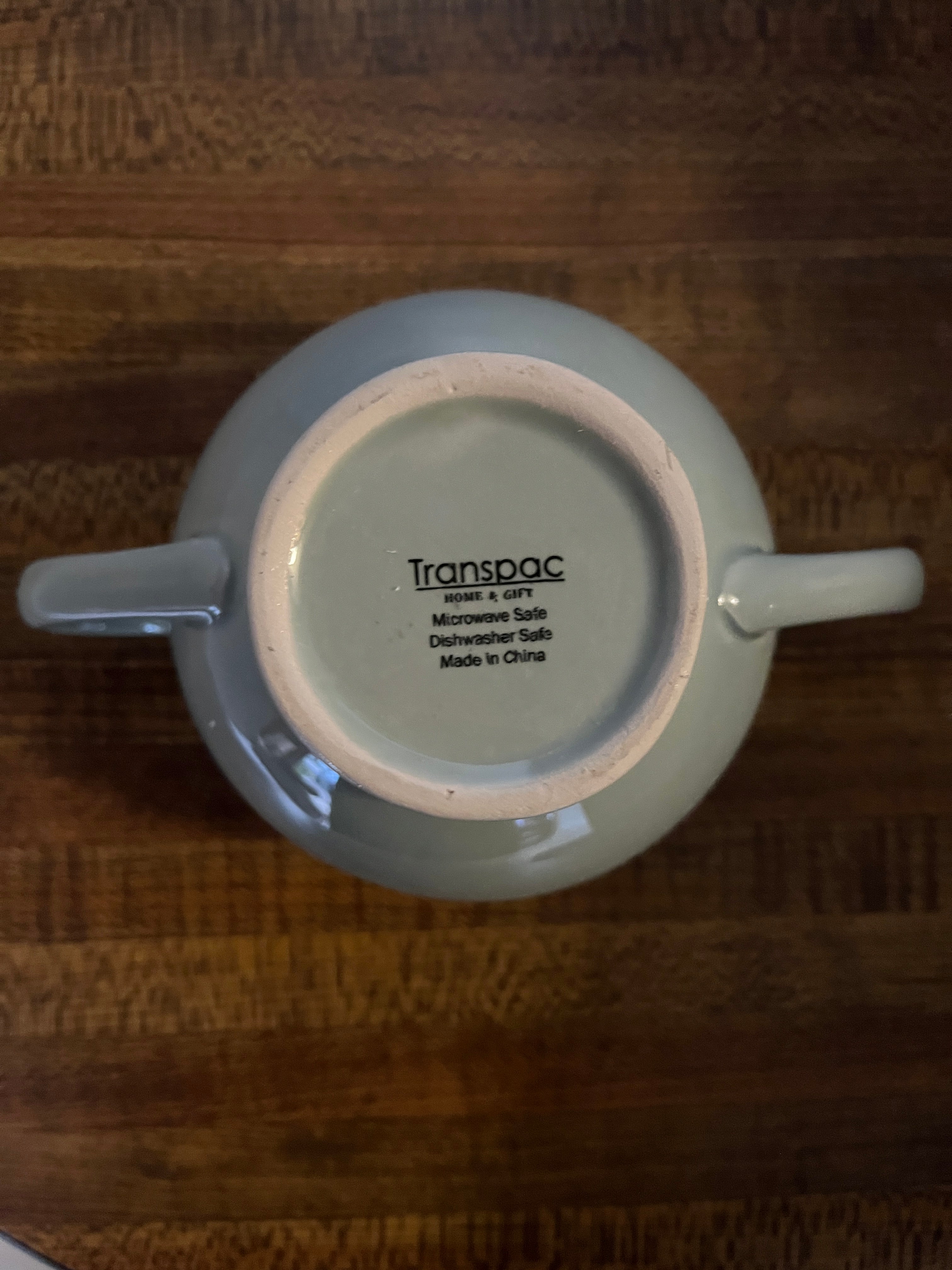 Green Ceramic Sugar bowl w/o lid